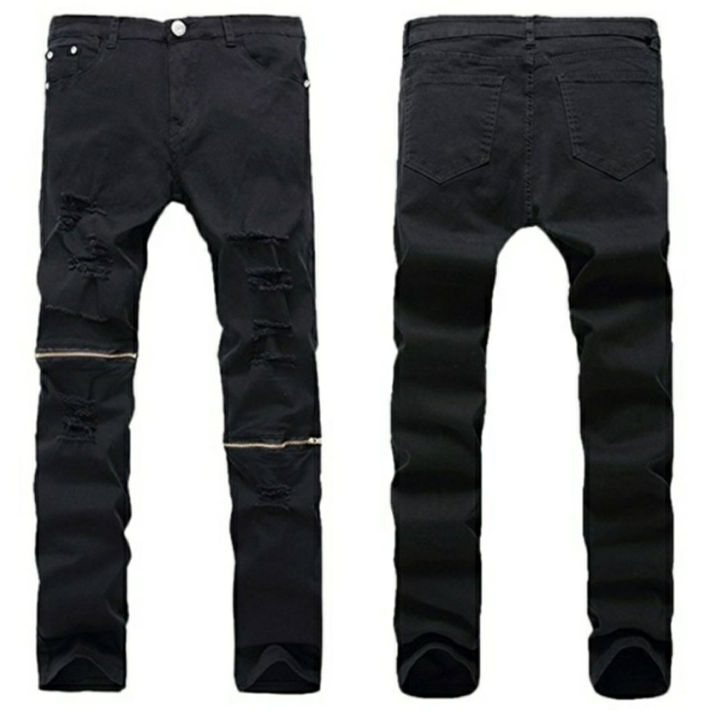 Ripped custom jeans by Prestiege clothing line